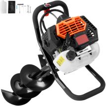 Mophorn - Tarière à essence , 43 cc, 1 250 w, forets de 8 po, orange et noir, Numéro du modèle de l'article : D43-F, Dimensions du produit : 55 x 30