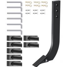 VEVOR Tige de labourage de lame de caisson 410 x 209mm tige de grattoir de scarificateur 6 pieces tige de ripper 3 trous avec dents et broches