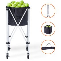 Mophorn - Trémie à balles de tennis pliable peut contenir 180 balles, chariot léger avec roulettes, sac amovible, portable pour joueurs de tennis