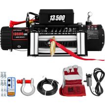 Mophorn - Treuil électrique 12V, 13500Lb/6125Kg Treuil à câble d'acier de récupération sans fil, Train d'engrenage à 4 voies, Treuil à taureau 12V