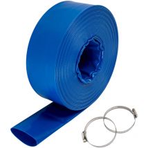 Mophorn - Tuyau de Refoulement, 4' x 105', Tuyau Plat en pvc avec Colliers, Tuyau de Vidange pour Piscine, Spa, Transfert d'Eau, Résistant aux