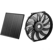 Mophorn - Ventilador de techo de 30 cm con energía solar, extractor de aire para ático con termostato ajustable y malla exterior. Ventilador
