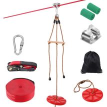 Mophorn Zipline Kit for Kids and Adults, 65 ft. Up to 500 lb capacity. Quick setup for backyard outdoor. Playground entertainment.
