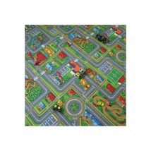 Moquette de jeu enfant - Circuit de voiture - Ville - Rouleau de 4m x 8m