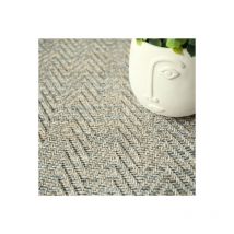 Décoweb - Moquette Tissé plat - Java Chevron - Gris grège - Rouleau de 4m x 21m