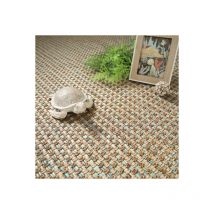 Décoweb - Moquette Tissé Plat - Népal Natté 4x4 - Nature Multicolor Bleu - Rouleau de 4m x 15m