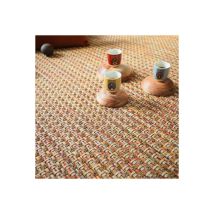 Décoweb - Moquette Tissé Plat - Népal Natté 4x4 - Nature Multicolor Rouge - Rouleau de 4m x 27m