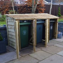 Rutland County Garden Furniture Ltd - Morcott Triple Wheelie Bin Storage Unit - L79 x W246 x H131 cm - Light Green
