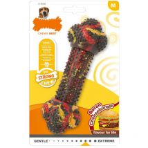 2 unidades) Nylabone Sabor Frenzy Bacon sabor a hamburguesa de queso, juguete masticable para perros de hasta 35 libras