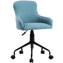 More4homes - Cecil Linen Swivel Desk Study Home Office Computer Chair Livingroom Bedroom Armchair Light Blue - Blue