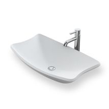 Lavabo da Appoggio Moréa Rettangolare in Resina Minerale Bianco Opaco – 60x38x15 cm – 5,4 kg – Garanzia 2 anni
