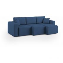 Morfeo Canapé avec 3 assises extractibles en tissu doux imperméable T02 245 cm bleu