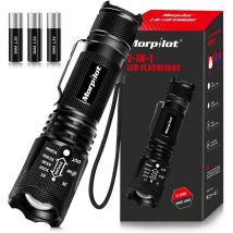 Morpilot - Torcia uv 2 in 1, led Luce Nera 500 Lumen, Messa a Fuoco Regolabile, Rilevatore di Urina e Banconote da Compagnia, Impermeabile IPX4, con