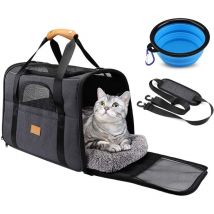 Tragetasche Transporttasche Fur Haustiere Mit Verstellbarem Schultergurt Abnehmbarem Kissen Und Schussel Exclusives Angebot