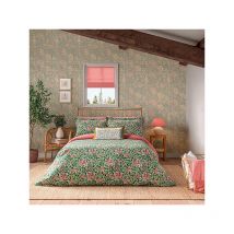 Morris&co - Honeysuckle Duvet Cover Set Double Evergreen & Coral