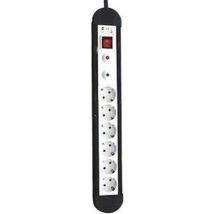 Morsettiera 6 Prese Interruttore+filo 1,5m Nero