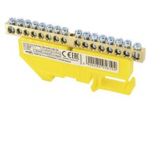Morsettiera da guida din 6x9 - Giallo - Installazione semplice - Voltaggio 500V - 1 modulo