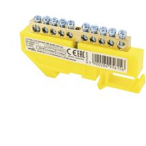 Morsettiera din Rail 6x9 - Giallo - Facile installazione - Tensione 500V - Modulo singolo