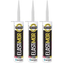 Mortero Sellador Elastimor, Cemento Express, Impermeable, para encintados, sellados, Tubo 310 ml x3 ROJO OXIDO