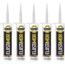Ditosa Calidad E Innovacion - Mortero Sellador Elastimor, Cemento Express, Impermeable, para encintados, sellados, Tubo 310 ml x5 rojo teja