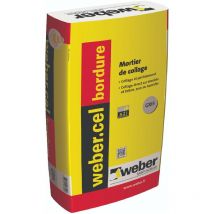 Weber Saint Gobain - Mortier pour le collage des îlot, bordures, dallages, Gris , 25kg, Webercel bordure , weber