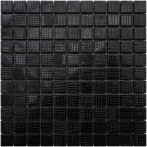 Mosaico in vetro su rete per bagno e cucina 30cm x 30cm - Black lace
