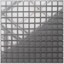Mosaico in vetro su rete per bagno e cucina 30cm x 30cm - Dorian Grey