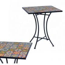 Mosaik Gartentisch Outdoortisch 61x61xH70cm-MMC4426-SQ60-Tisch