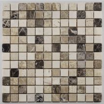 Mosaïque antidérapante pierre naturelle Square - 30x30x0.7cm - Trav/marfilC/emparLD