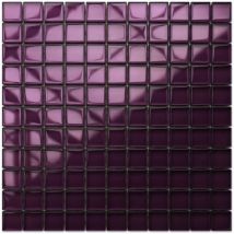 Mosaïque de verre sur maille pour salle de bain ou cuisine 30 cm x 30 cm - Lambrusque