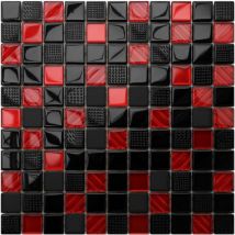 Mosaïque de verre sur maille pour salle de bain ou cuisine 30 cm x 30 cm - Milan city