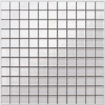 Mosaïque de verre sur maille pour salle de bain ou cuisine 30 cm x 30 cm - Pole north snow
