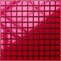 Mosaïque de verre sur maille pour salle de bain ou cuisine 30 x 30 cm - Red passion