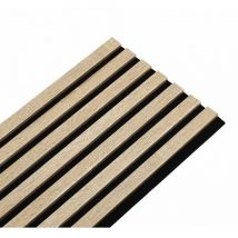 Decoon - Panneau tasseaux bois 250 x 30 x 2 cm - décor chêne clair fond noir - 0,75m²