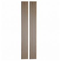 Lot de 2 Panneaux tasseaux bois 250 x 30 x 2 cm - décor chêne clair fond noir - 1,5m²