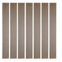 Decoon - Lot de 7 Panneaux tasseaux bois 250 x 30 x 2 cm - décor chêne clair fond noir - 5,25m²