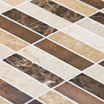 Mosaïque Marbre Mixcolor Emparador Lamelles - vendu par carton de 0.57 m²