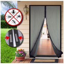 Graues Tür-Moskitonetz-Set mit Magnet 120x230cm Epid