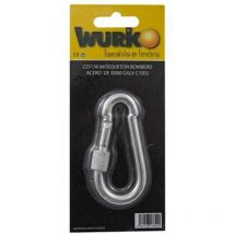 Mosqueton bombero 9x90mm c/seguro blister , Mosquetón bombero con seguro Tamaño: 9 x 90 mm Con virola de seguridad Uso domestico No debe usarse en