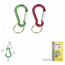 Mousqueton Pompier Aluminium Pour clés 50 mm. Blister 2 pièces
