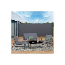Mosquitera plegable exterior 160 x 500 cm gris antracita persiana lateral