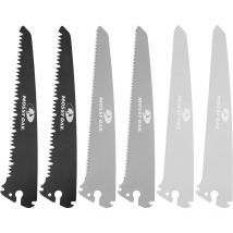 Mossy Oak - Lames de Scie Pliantes 6 Pièces, Jeu de Lames de Rechange 3 en 1 pour le Bois, le Métal et le Plastique, Accessoires pour Scies Pliantes,