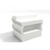 Kloris - Mostrador de bar iluminado lounge uso exterior mod. Clipper Blanco con iluminación