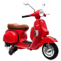 Playkin - Motocyclette électrique pour enfants vespa red tricycle officiel à batterie 6V rechargeable +3 ans