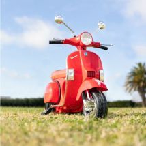 Moto elettrica per bambini vespa red ufficiale batteria 6V ricaricabile triciclo +3 anni