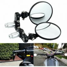 Moto Rétroviseurs Latéraux Rond Fin Convex Moto Miroir Rétroviseur de Sécurité Pliable pour Guidon de 7/8' Convient à la Plupart des Scooters,