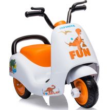 Lunsy - Moto scooter électrique pour enfants,Voiture électrique 6V4AH 3801 . 3 roues et topcase Blanc