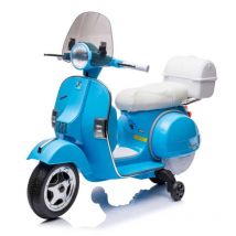Moto Scooter Elettrico per Bambini Piaggio vespa PX150 full con Parabrezza e Bauletto 12V ( Limited Edition ) Azzurro Napoli