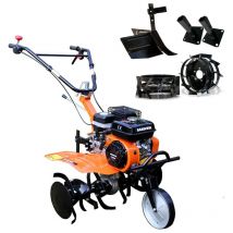 Motobineuse 1G72 7.5cv + Kit Roues + Mangons + Sillonneur