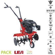 Lea – Motobineuse Thermique 173cc 5,5hp – Largeur De Travail 60 Cm – Fraises De 26 Cm – 1 Vitesse – Poignée Ergonomique Réglable
